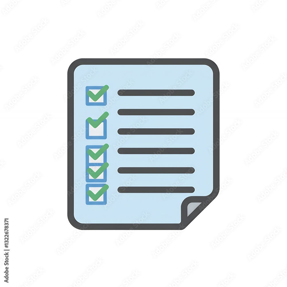 Checklist with Green Check Marks Concept of Task Completion Illustration Checklist with Green Check Marks Concept of Task Completion Illustration