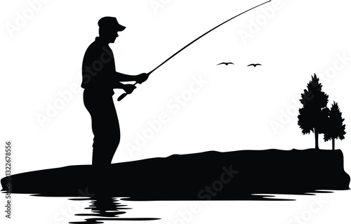 Fishing vector silhouette