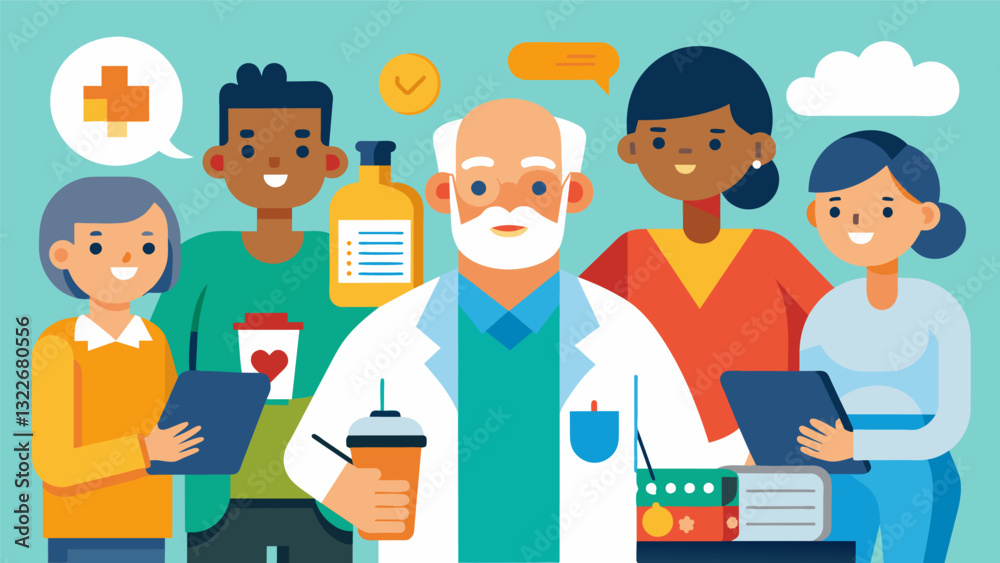 custom made wallpaper toronto digitalA health fair specifically catering to the needs and concerns of senior citizens offering various screenings and information sessions.. Vector illustration