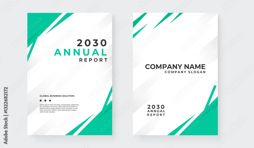 Naklejka premium Corporate annual report design template. Modern geometrical poster design.