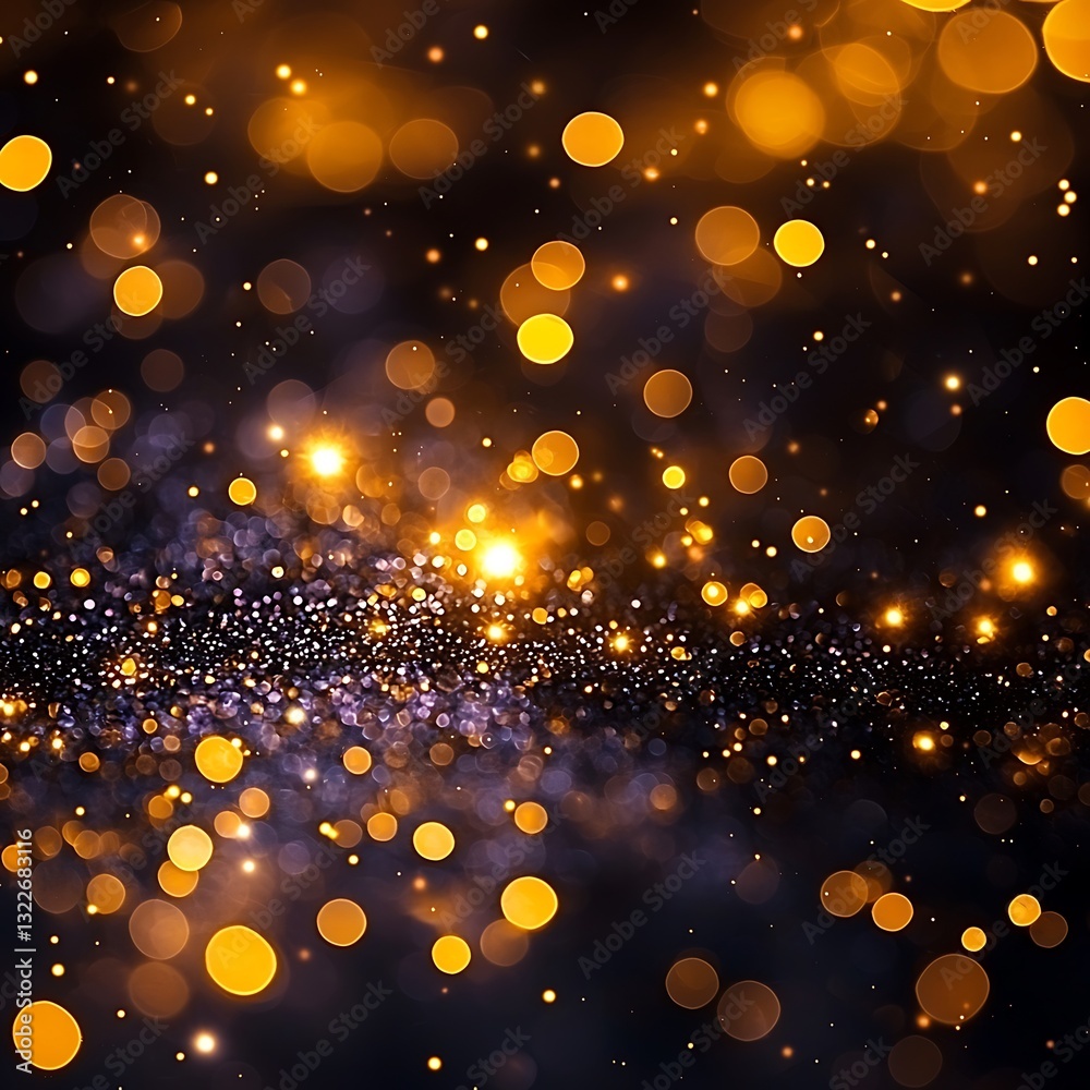 Obraz premium Abstract image of shimmering golden lights against a dark background