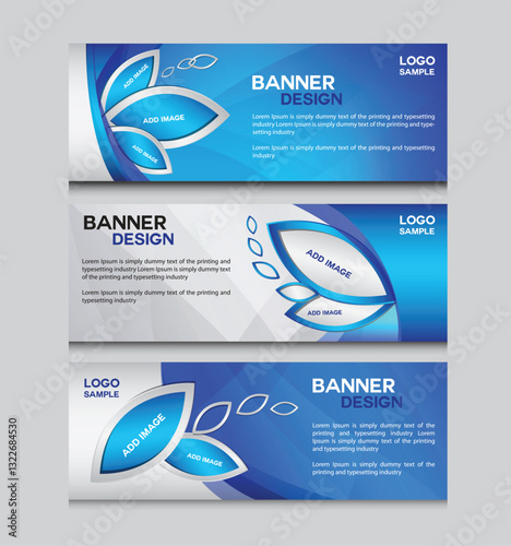 Blue banner design web template Set. Horizontal header web banner. Website Header. Web Banner. sale banner template. Social Media Cover. advertisement. flyer. poster. advertisement. marketing