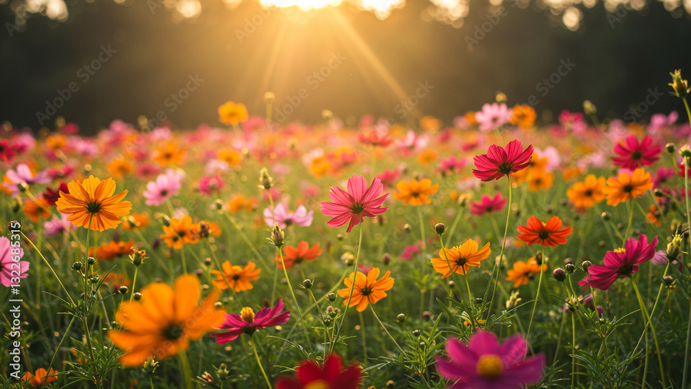 field of flowers, Generative AI field of flowers, Generative AI