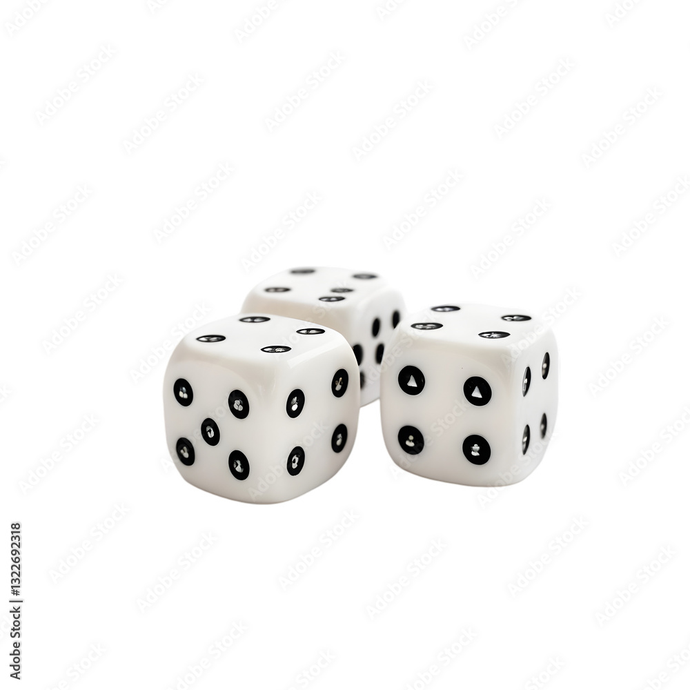 White Dice: Game, Gamble, Luck isolated on transparent background White Dice: Game, Gamble, Luck isolated on transparent background