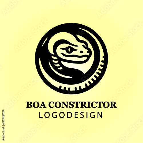 Boa Constrictor Snake Vector Logo Design in Coiled Position for Branding, Business, Company Identity, Creative Icon, Reptile Symbol, Modern Wildlife Concept
