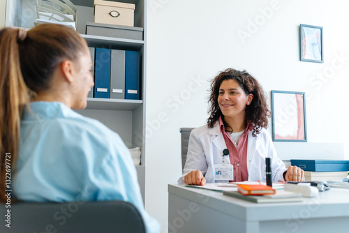 A woman at a clinic appointment