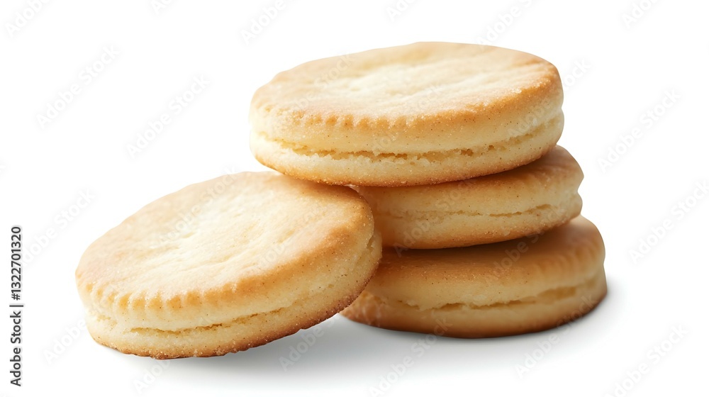 Fresh baked cream crackers isolated on white Fresh baked cream crackers isolated on white