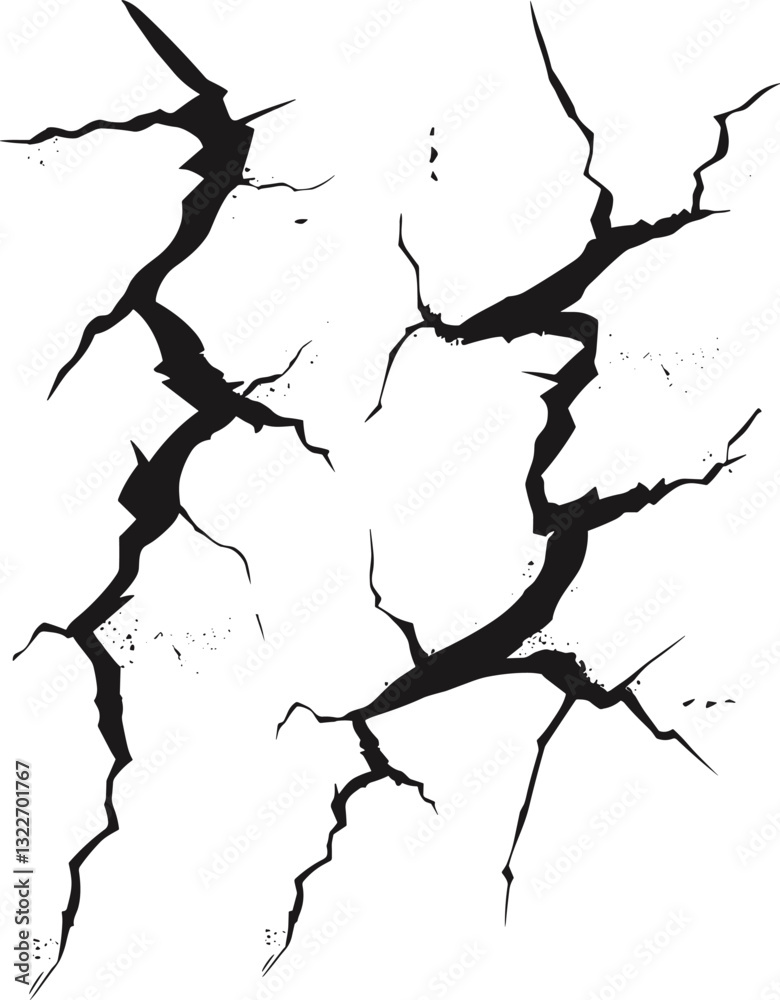Set of Earthquake cracks. Set of Earthquake cracks.