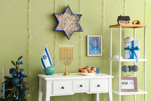 Interior of festive living ...