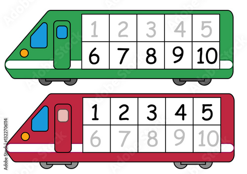 数字の練習。電車。