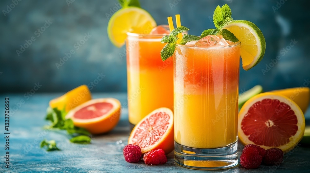 Fototapeta premium Refreshing Fruit Juice Drink