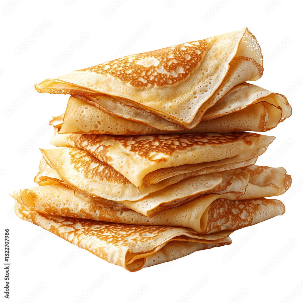 Crepe Batter Dessert Display With Multiple Angles In Stacked Pile And Flat Lay Arrangement For Artwork isolated on transparent background Crepe Batter Dessert Display With Multiple Angles In Stacked Pile And Flat Lay Arrangement For Artwork isolated on transparent background