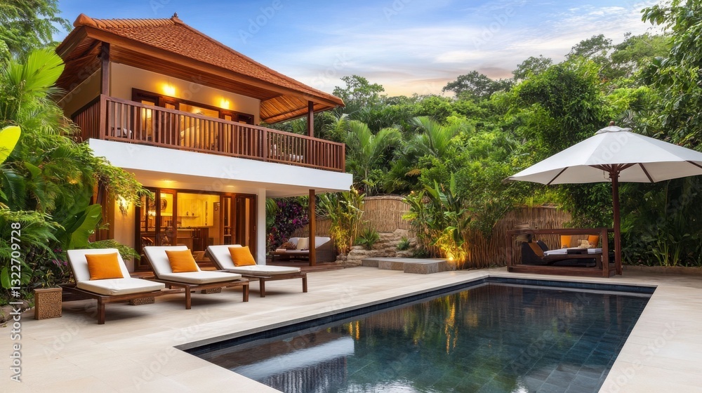 custom made wallpaper toronto digitalSerene Tropical Villa with Private Pool Surrounded by Lush Greenery