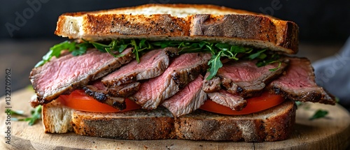 Delicious Roast Beef Smorrebrod Sandwich for Gourmet Food Lovers and Restaurant Menus