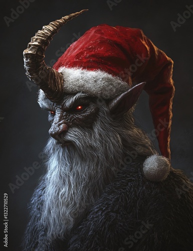 Festive Santa Claus Christmas Hat with Krampus Filhs Christmas Theme Decoration