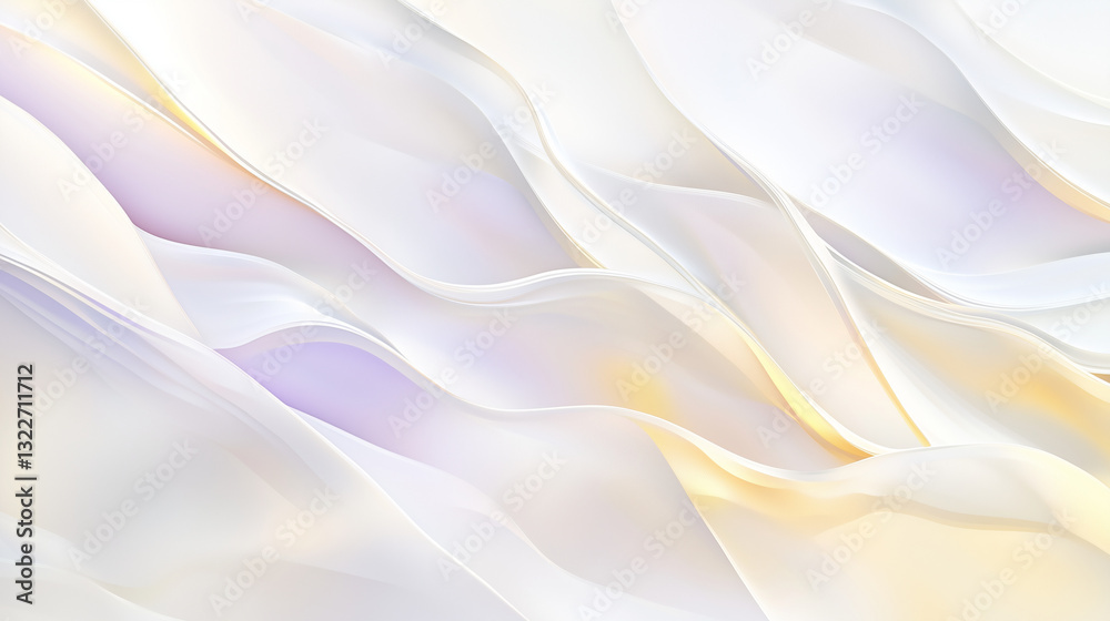Fototapeta premium White Wavy Silk Gradient Background