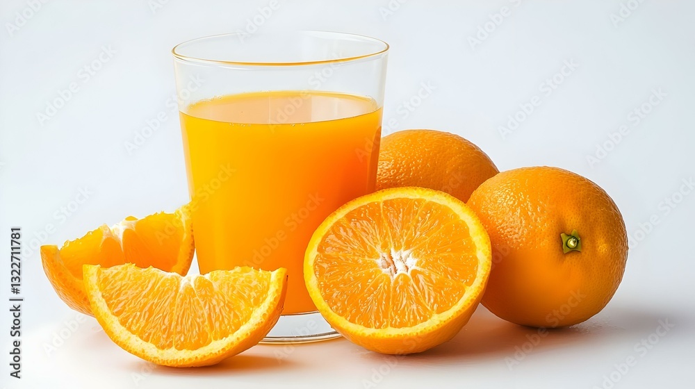 Orange juice and orange isolated on white Orange juice and orange isolated on white