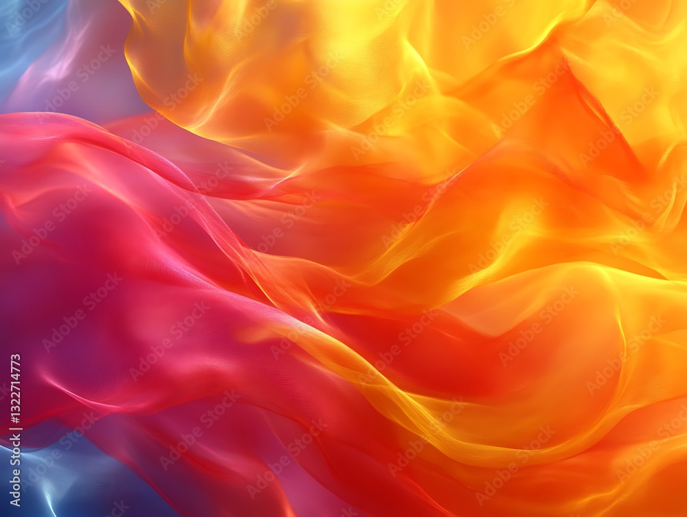 Obraz premium Abstract flowing fabric with vibrant and brilliant color gradients