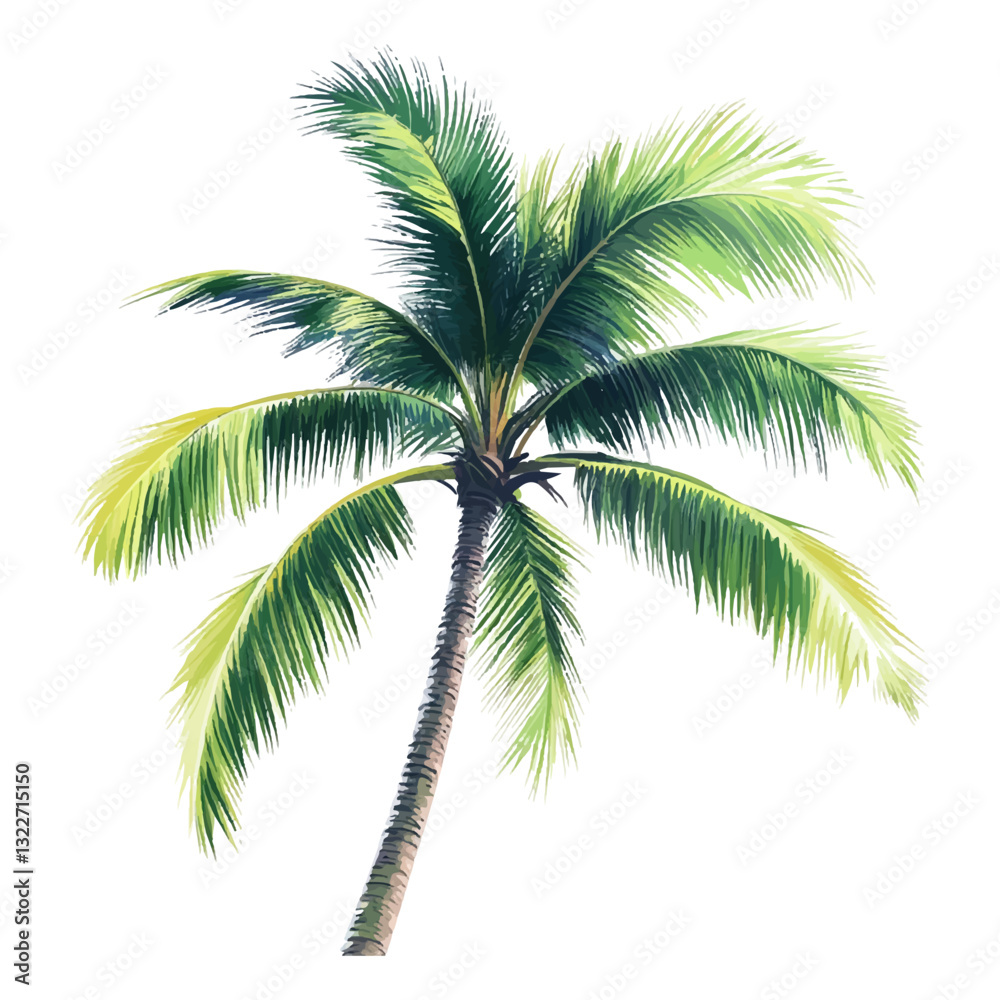 Obraz premium Palm tree isolated on a white background