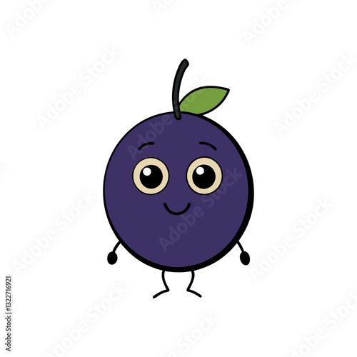 Cute jabuticaba cartoon vector