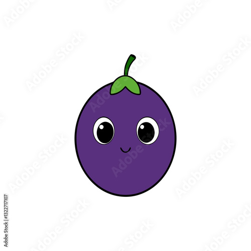 Cute jabuticaba cartoon vector