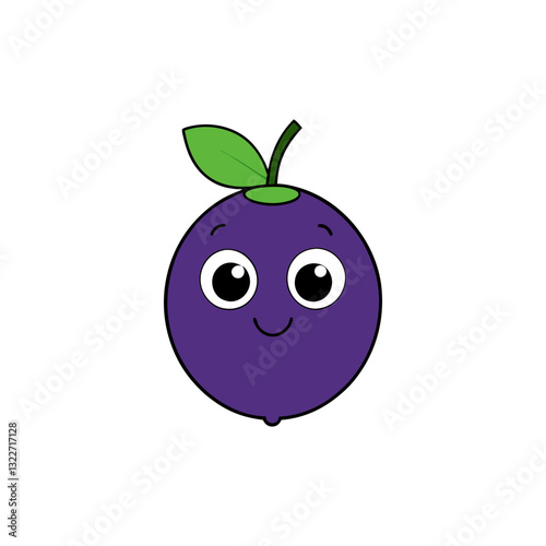 Cute jabuticaba cartoon vector