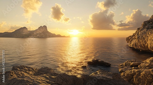 Surreal Seascape Manipulation: Delicate Gold Tones Transforming the Landscape