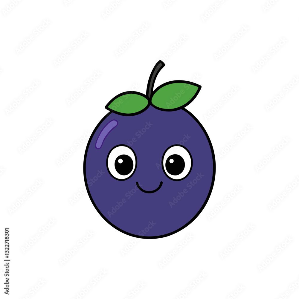 Obraz premium Cute jabuticaba cartoon vector