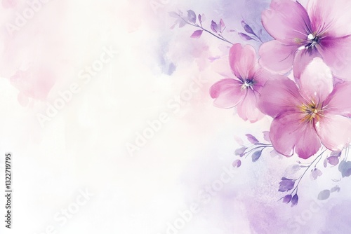 Elegant pastel floral design with pink and lavender blooms perfect for feminine themes