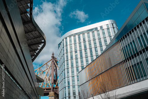 modern office building with blue sky