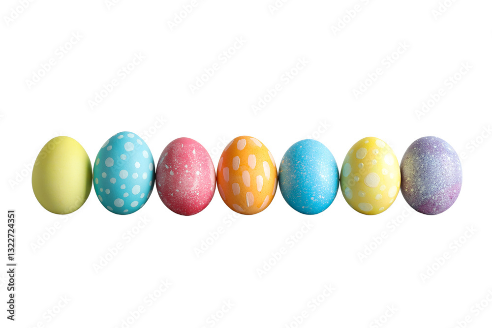 PNG, Easter, set of painted Easter eggs, isolated on white background PNG, Easter, set of painted Easter eggs, isolated on white background