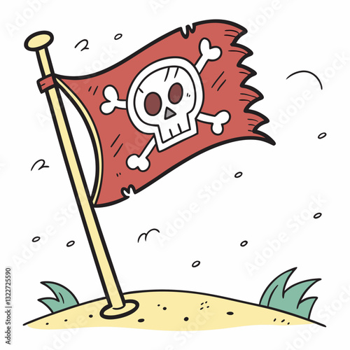 cartoon doodle of a pirates flag