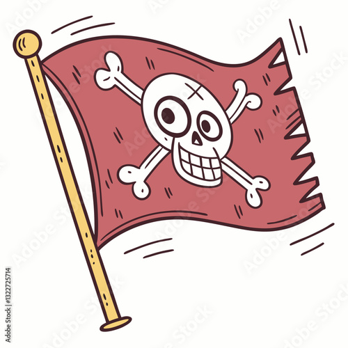 cartoon doodle of a pirates flag