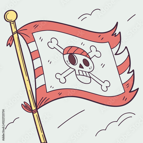 cartoon doodle of a pirates flag