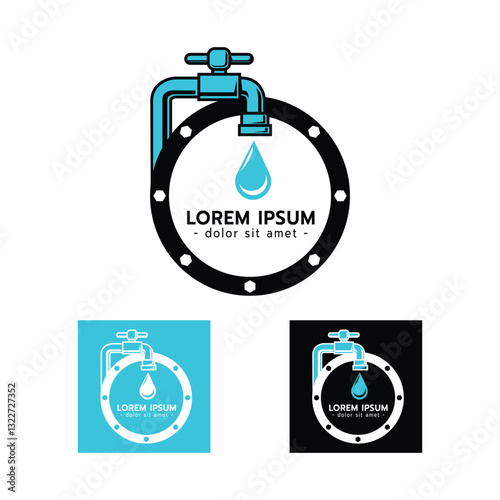 Plumbing company logo design on white background vector illustration