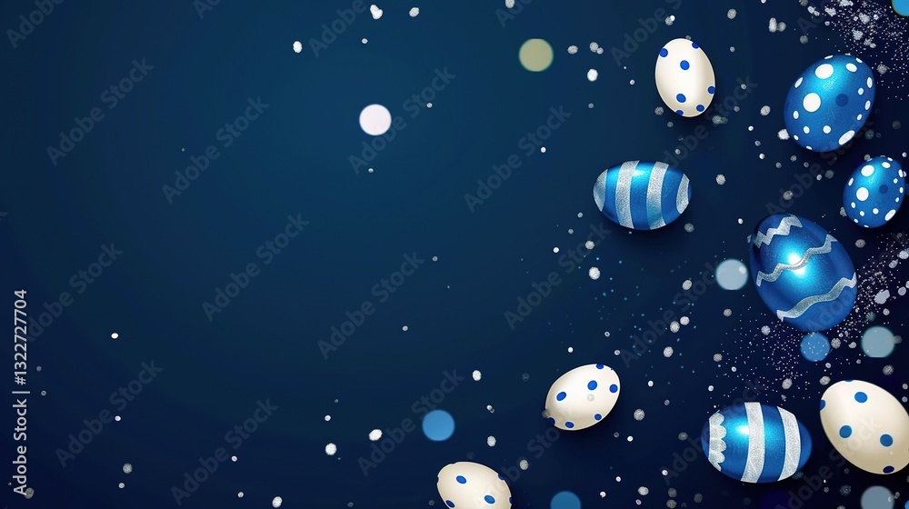 Fototapeta premium The Dark Blue Background of Easter: The Interweaving of Mysterious Atmosphere and Traditional Meanings