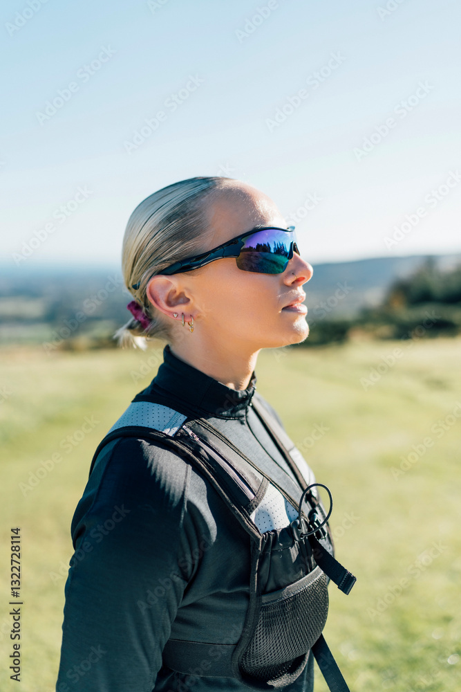 Female Trial Runner in Open Fields Female Trial Runner in Open Fields