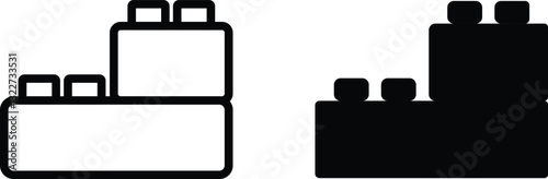  toys icon set, Flat cartoon style vector illustration.