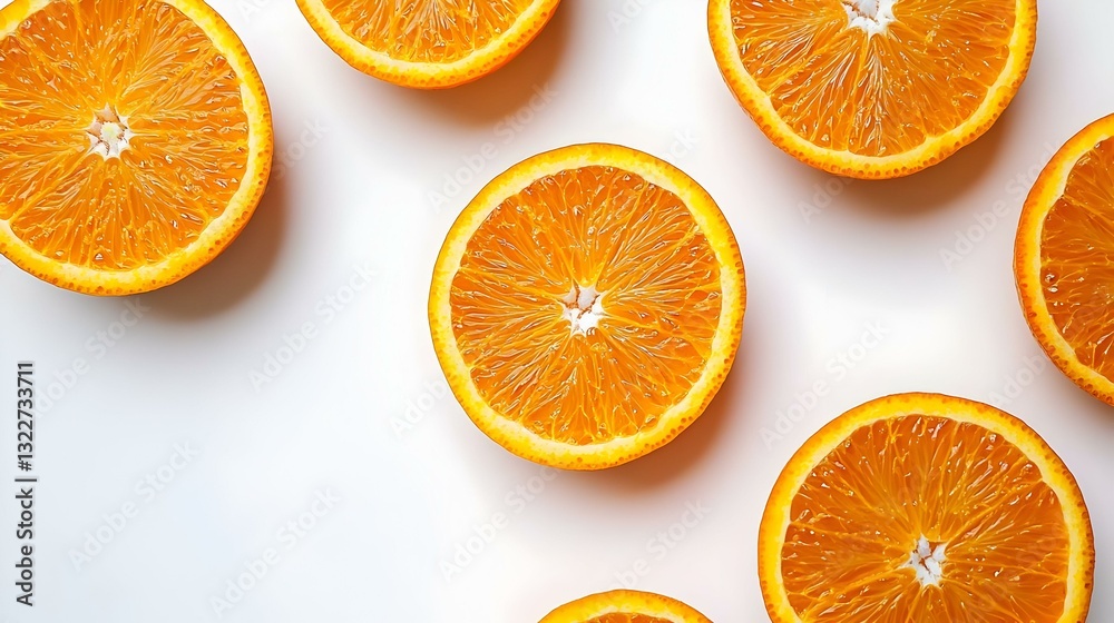 Fototapeta premium Orange Slices Isolated on White Background