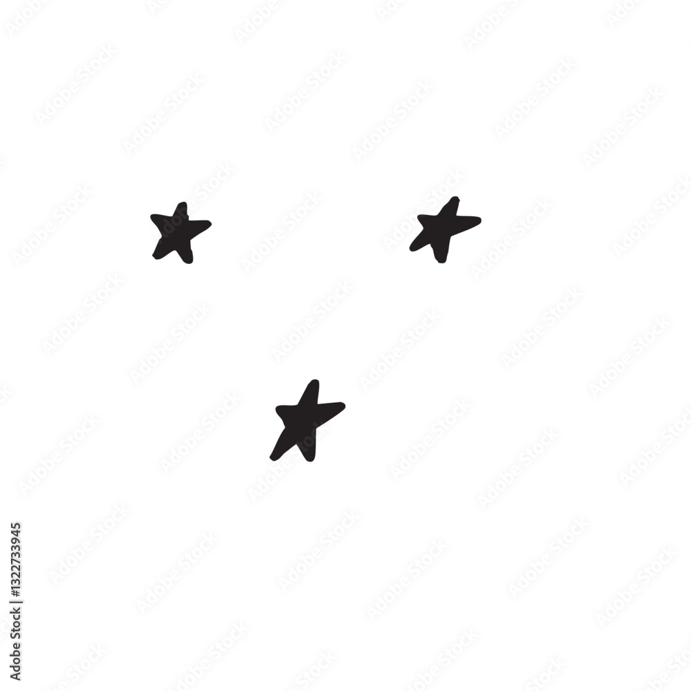 シンプルな手描きの小さな星マーク モノクロ シンプルな手描きの小さな星マーク モノクロ