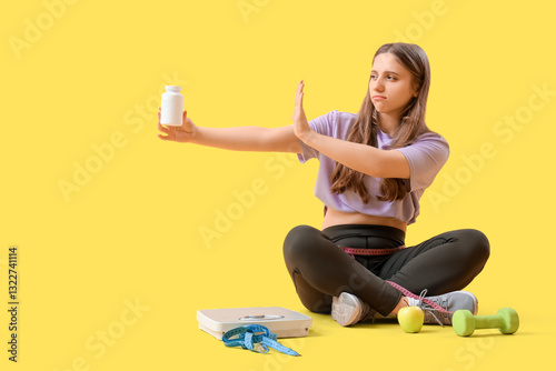 Pretty young woman with sca...