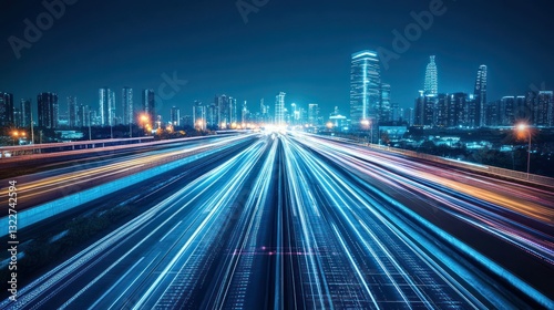 Night Highway, Cityscape, Speed, Progress