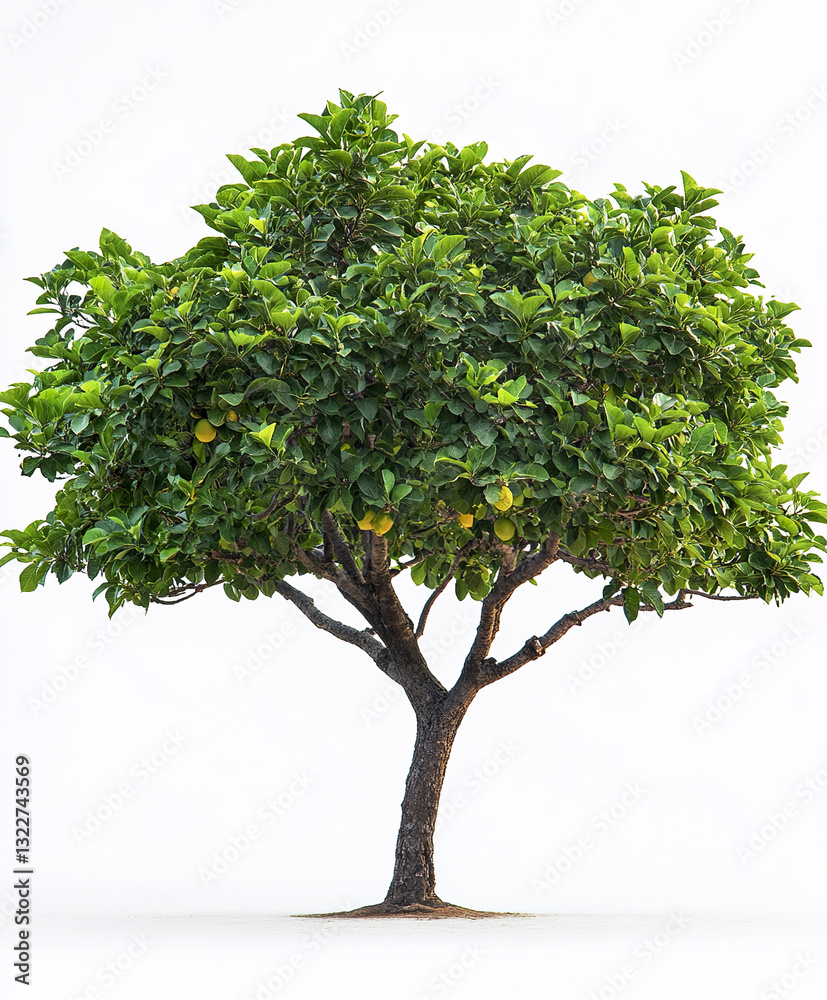 Fototapeta premium Lush guava tree with thick green foliage and sturdy trunk
