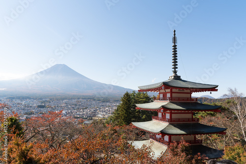 Chureito Pagoda and Mount Fuji view