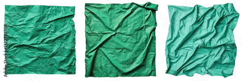 Crumpled wrinkled green paper with a textured surface creating an abstract background that evokes eco friendly sustainable and environmentally conscious concepts