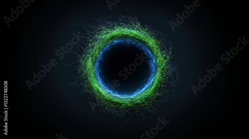 Abstract Portal: A mesmerizing abstract portal, swirling with vibrant blue and green energy against a dark, captivating backdrop. This image evokes a sense of mystery and infinite possibilities.