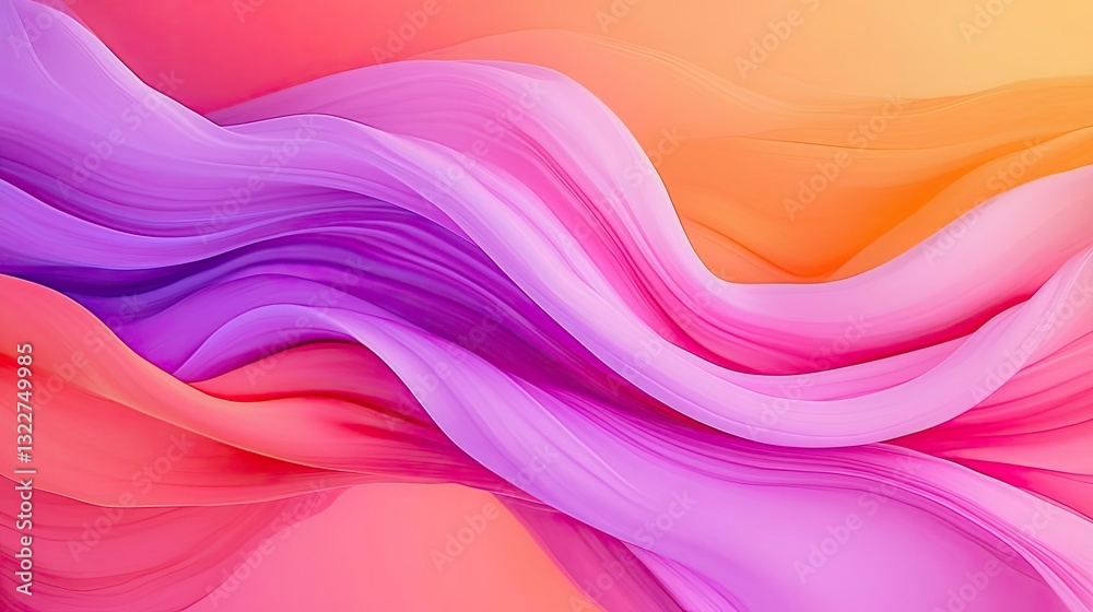 Fototapeta premium Ink illustration abstract background idea. A vibrant abstract background featuring flowing soft colors in shades of pink and orange.