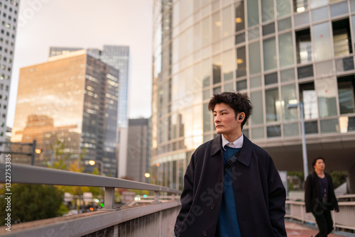 Wallpaper Mural Businessman Walking in Modern Urban Cityscape Torontodigital.ca
