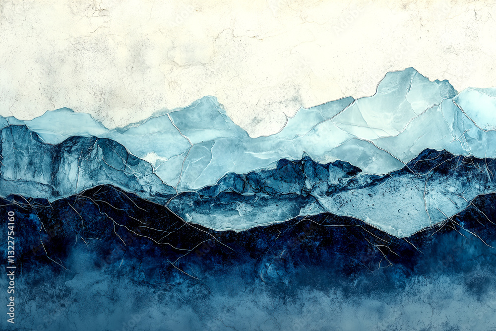 Fototapeta premium On a Vast, Flat Ice Surface a Serene Winter Landscape Focused