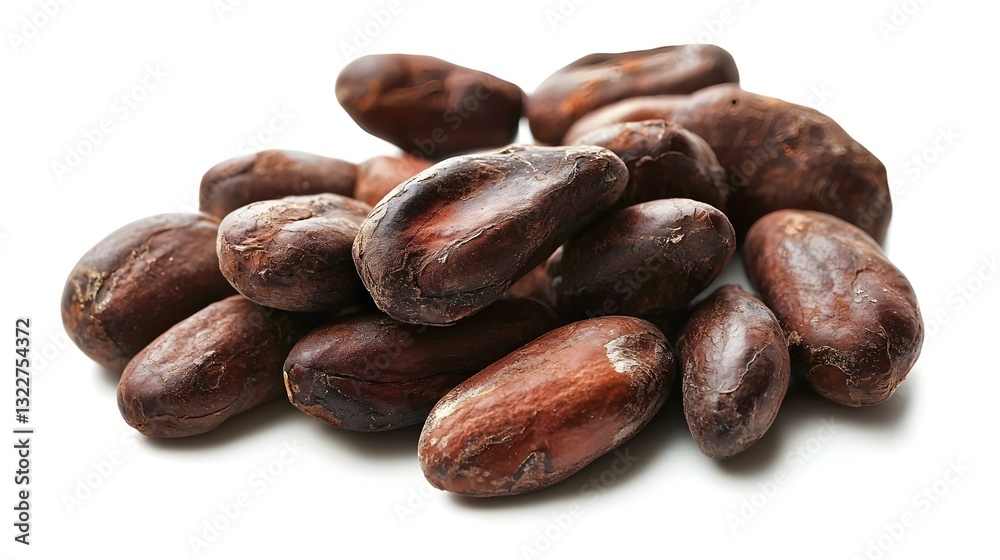Obraz premium Cocoa beans isolated on white background